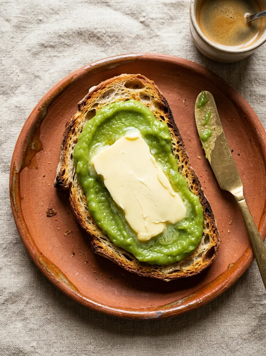 Thick toast with kaya spread and cold butter